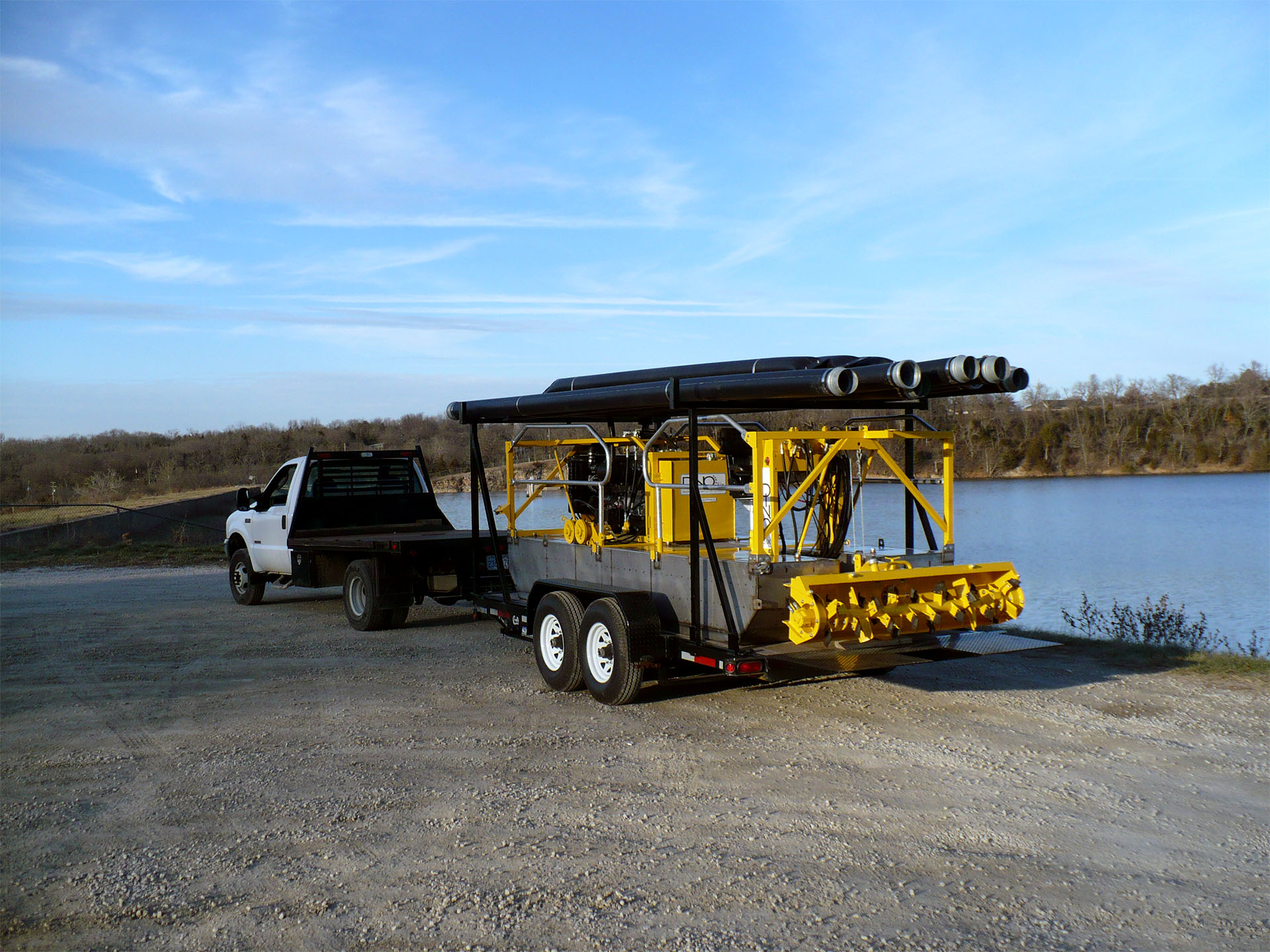DINO6 dredge loaded on its transport trailer